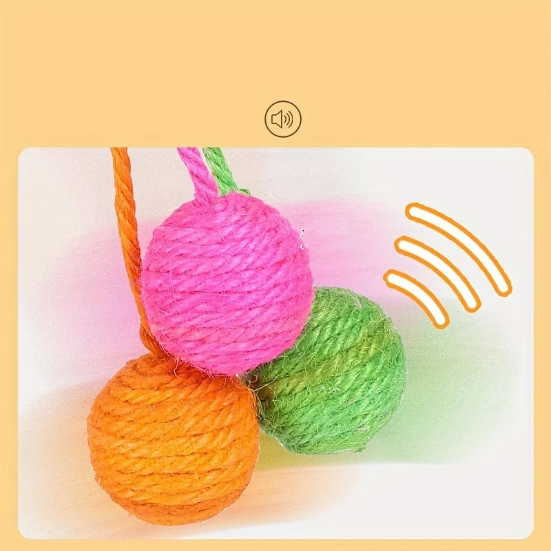 Random Cat Toys Sisal Balls Grinding Teeth Sharpening Claws Hangable