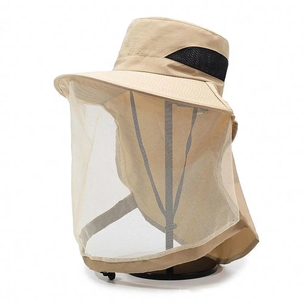 Mosquito Net Sun Hat – UV & Insect Protection Outdoor Cap Mosquito Net Hat Zpaxo Khaki