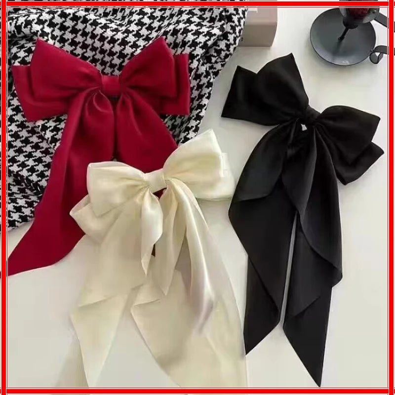 Satin Bow Hair Clip – Elegant Retro Barrette for Women Bow Hair Barrette Zpaxo