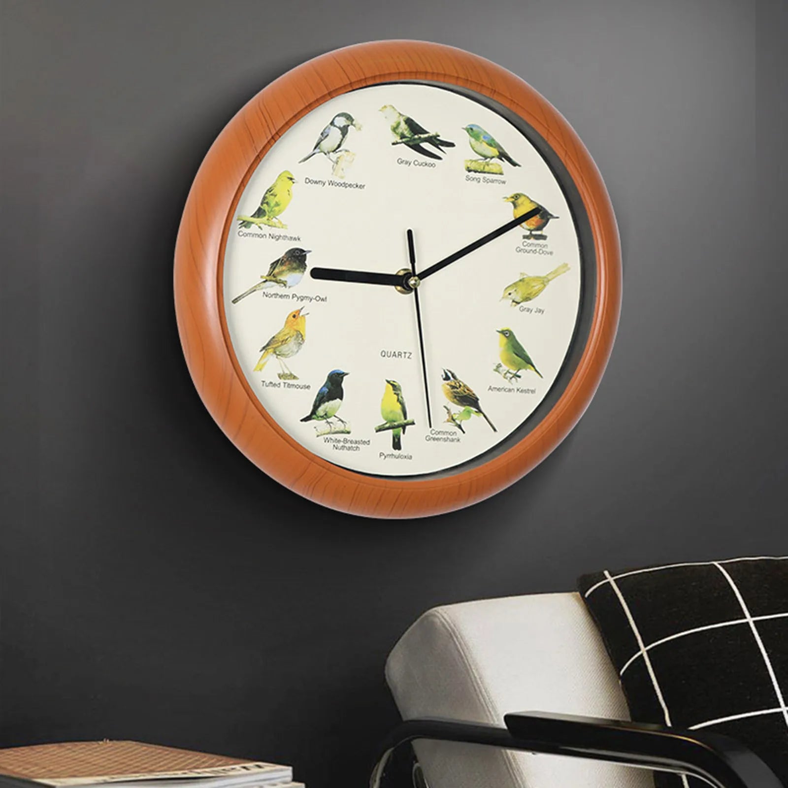 Wall Hanging Clock Decor Singing Bird Wall Clock Bird Clock With Sound Hanging Clock Decor for Kitchen Walls Shelf Decoration Zpaxo