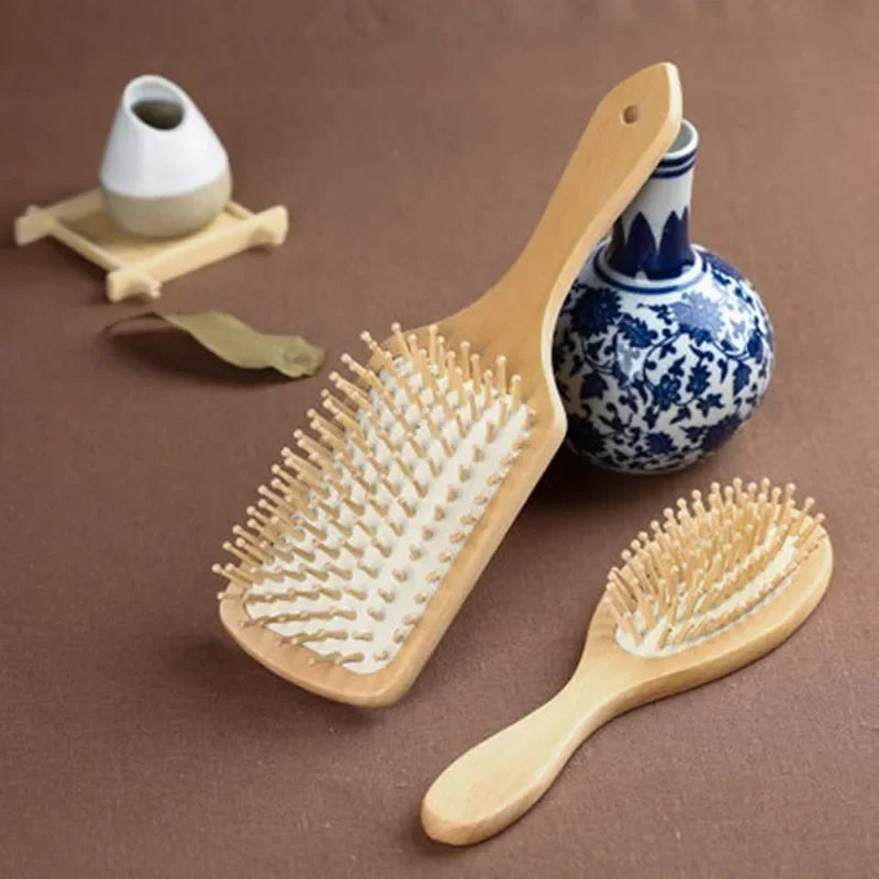 Wood Comb Professional Healthy Paddle Cushion Hair Loss Massage Brush Hairbrush Comb Scalp Hair Care Healthy bamboo comb Zpaxo