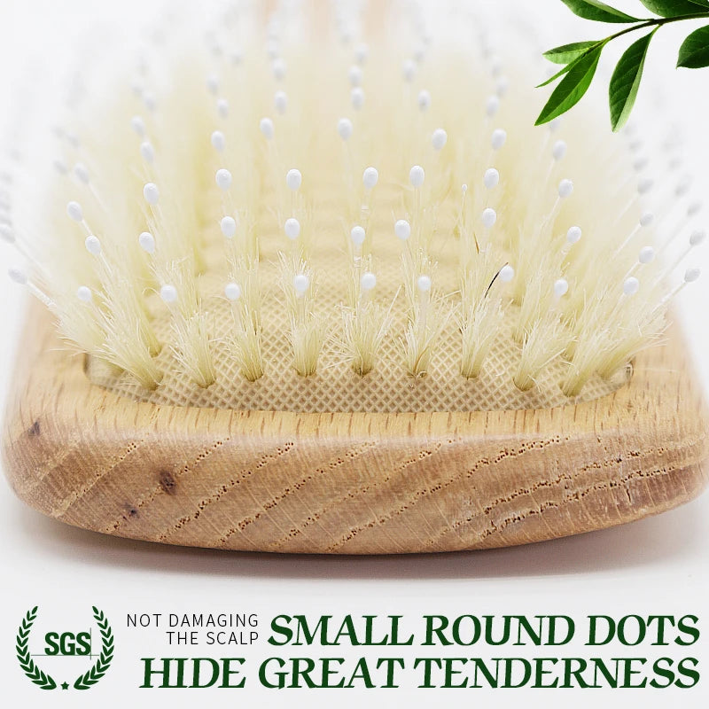 BOOMSLIFE Boar Bristle Hair Brush Square Paddle Scalp Massage Hairbrush USA Oak Wood Comb for Hair Women Barber Beauty Hair Care Zpaxo