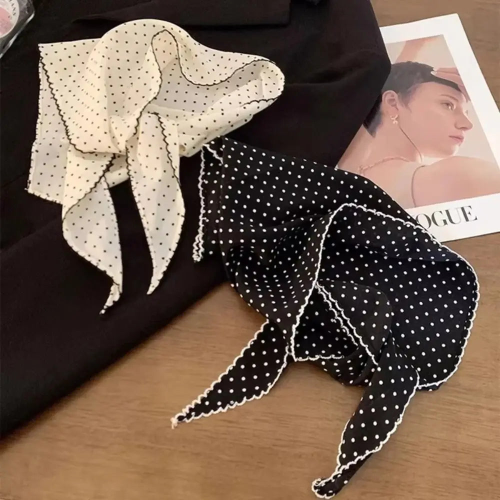 Fashion Beach Triangular Hair Band Lace Trim Breathable Triangular Headscarf Polyester Versatile Neck Scarf Summer Zpaxo