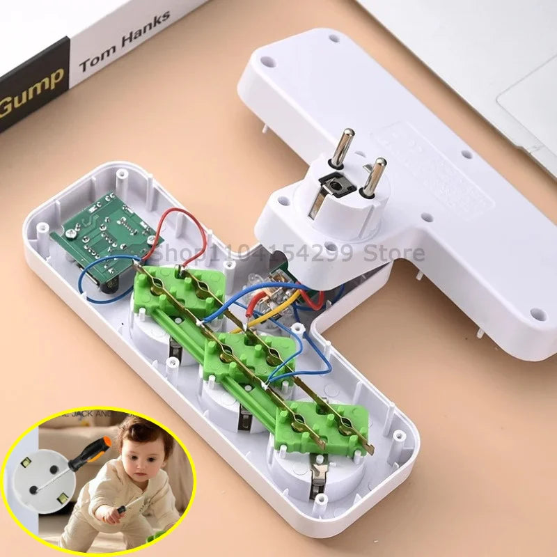 Power Strip Usb Multi-socket 2500w EU Type F Plug with Outlet Mobile Phone Charger for USB Wall Multi-Socket Power Strip Charger Zpaxo