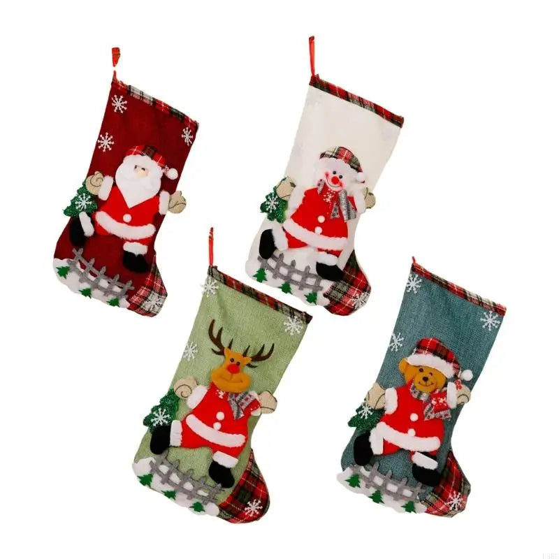 Christmas Party Bag Santa Snowman Pattern Large Capacity Efficient