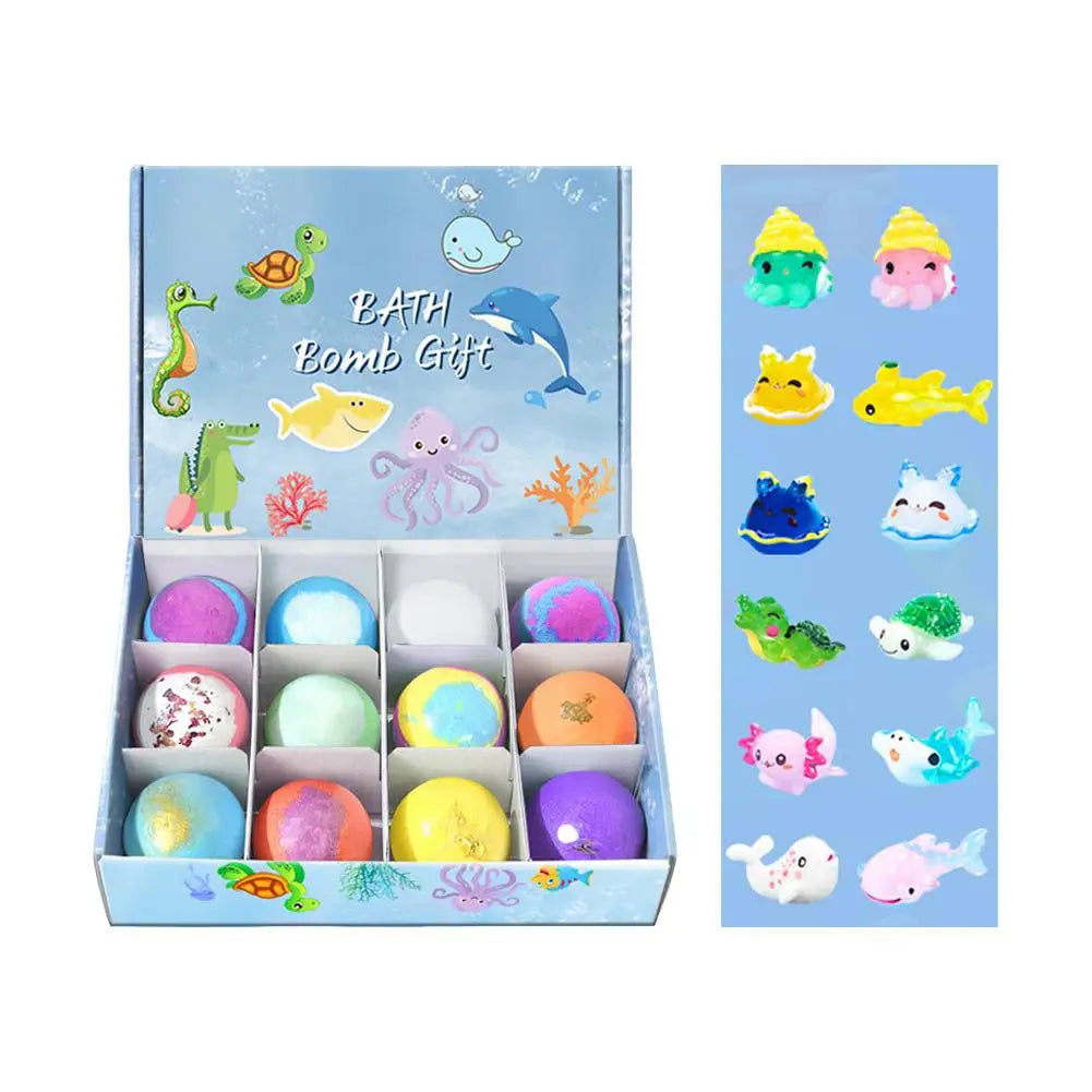 12-Piece Bath Bomb Set with Surprise Toys | Natural Bubbles & Scent Bath Bomb Gift Set Zpaxo B