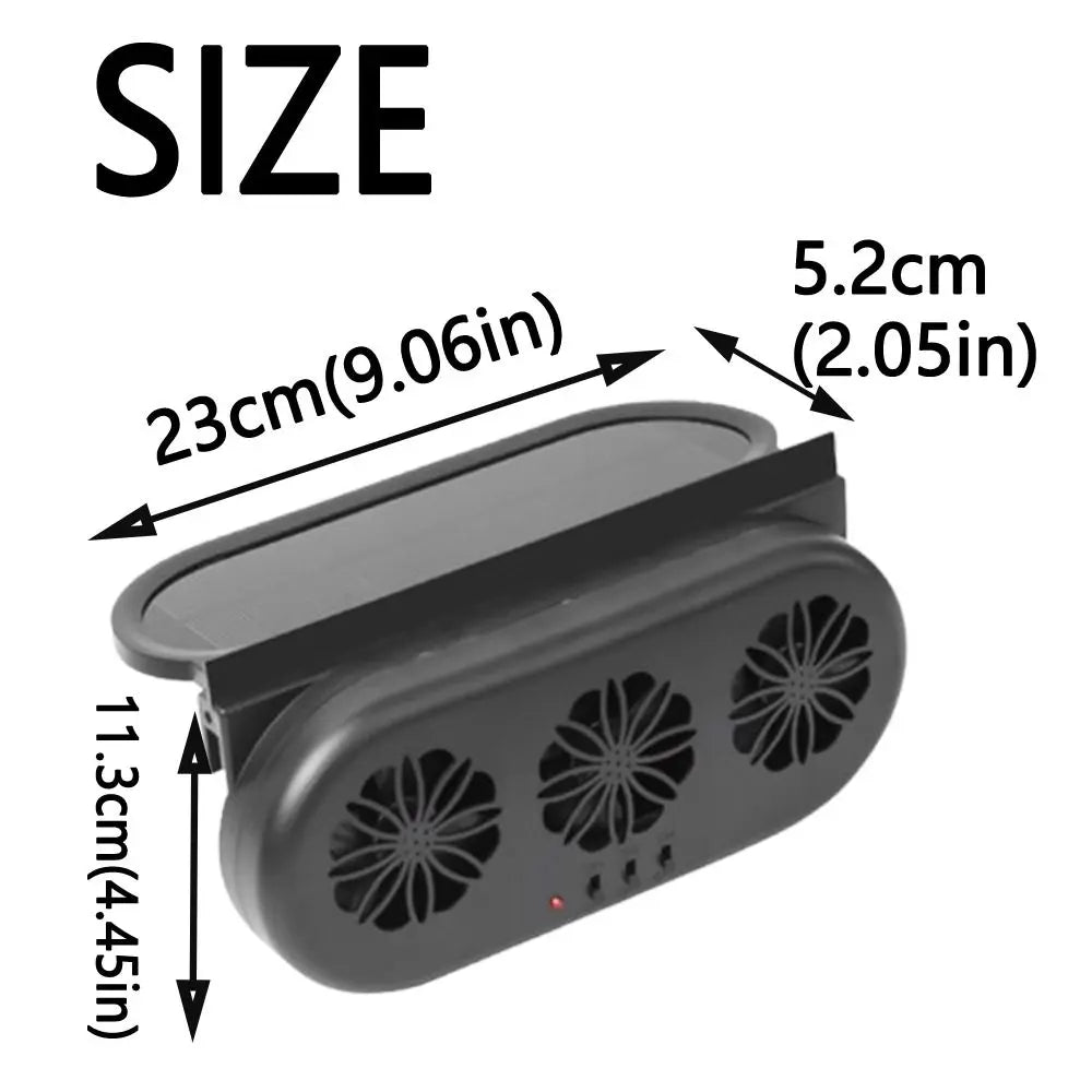 Solar Charging Car Exhaust Fan 3 Heat Dissipation Powered Ventilator Zpaxo