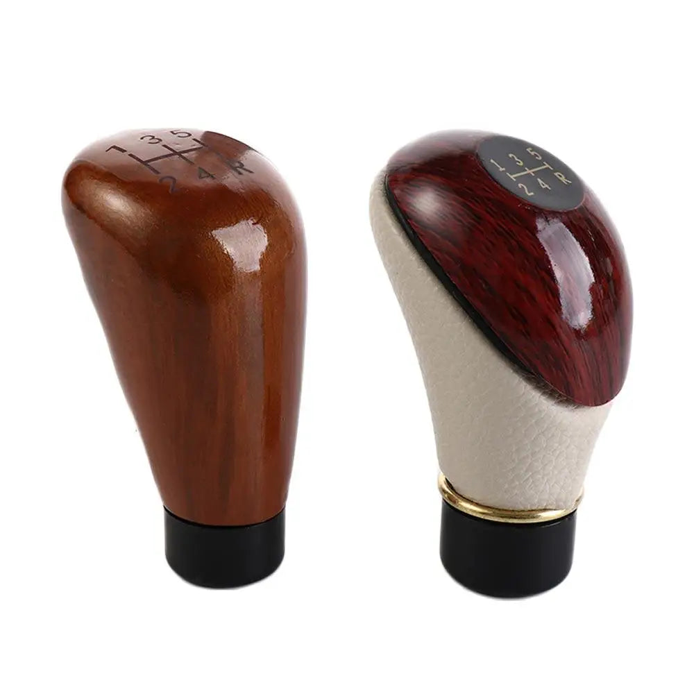 Imitation Peach Wood PU Leather Diameter Gearstick Lever Manual Gear Zpaxo Beige