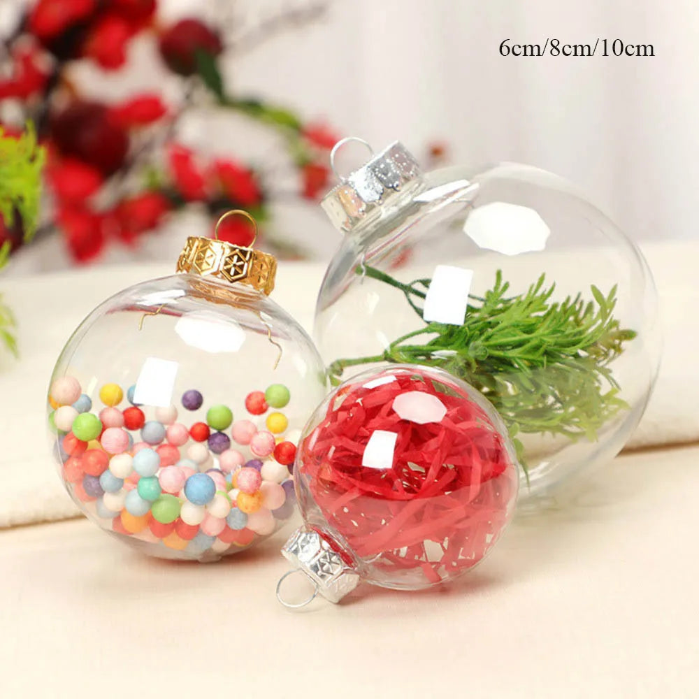 Clear Fillable Christmas Baubles 6cm 8cm 10cm – DIY Ornaments