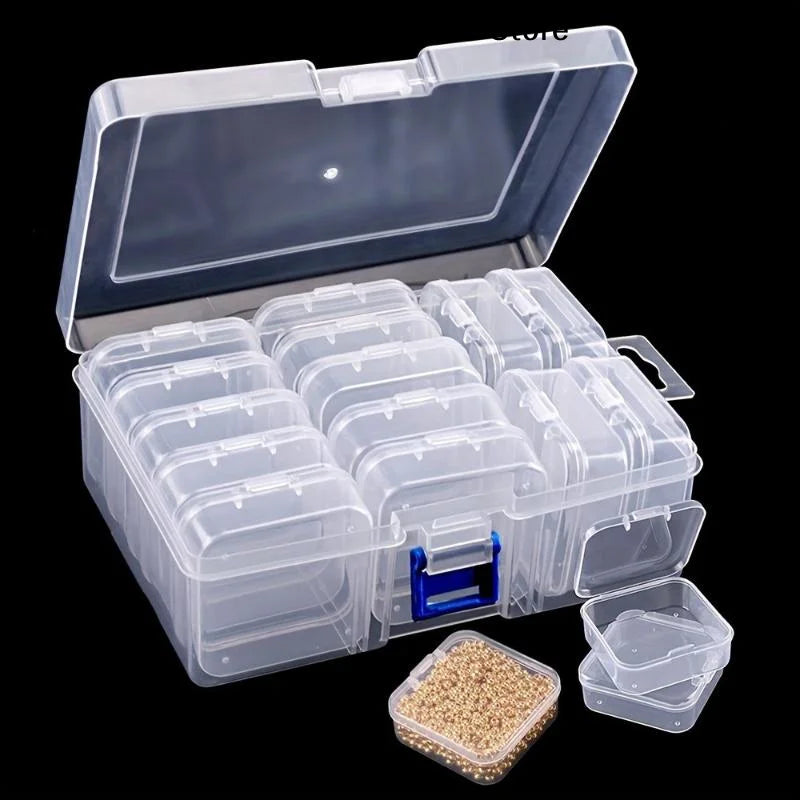CM12 14 15 30 Grid Beaded Storage Box Nail Art Jewelry Earring Seed