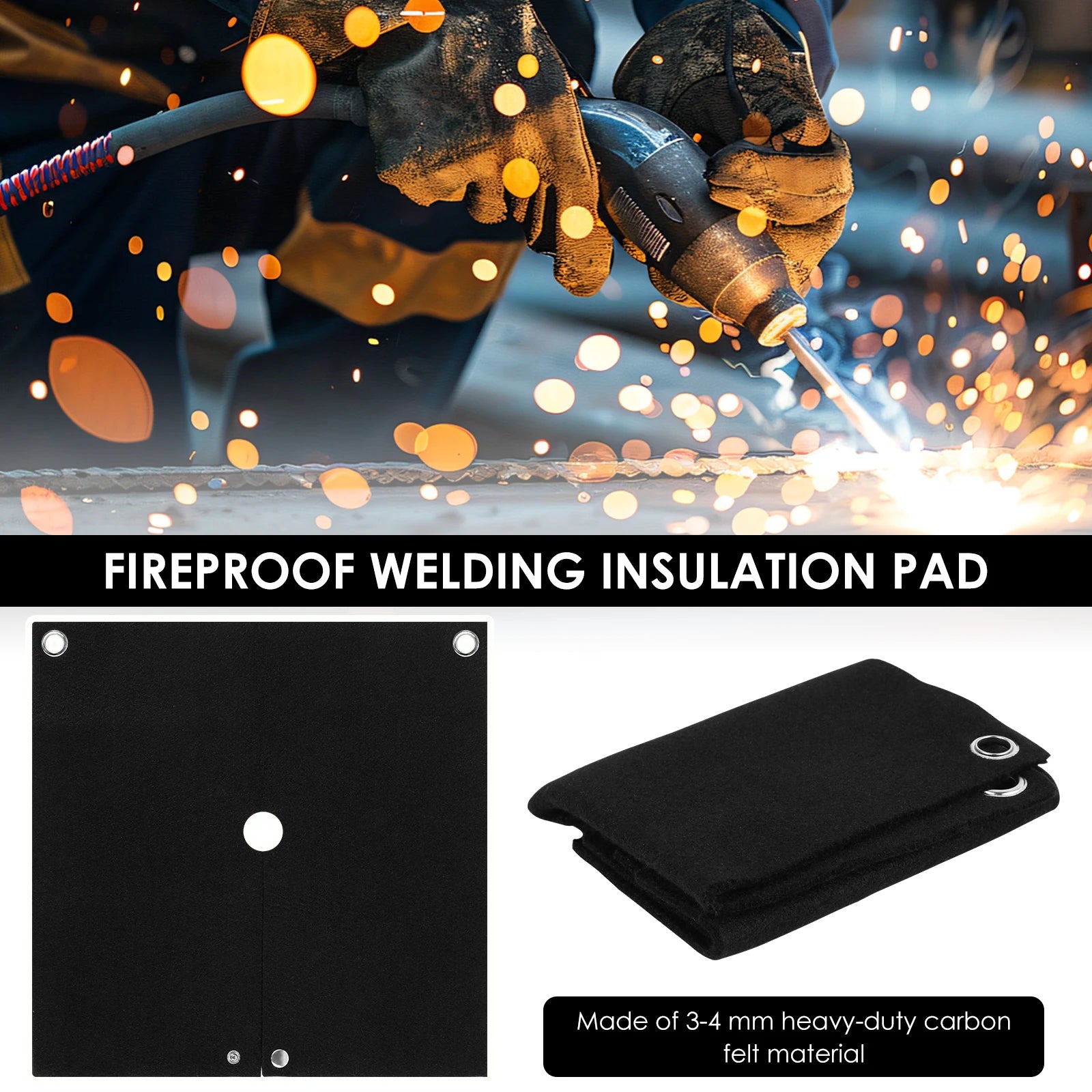 1/2/5Pcs Fireproof Welding Protective 1800°F Blanket High Temp Insulation Retardant Carbon Felt Blankets for Metal Working 2025 Zpaxo