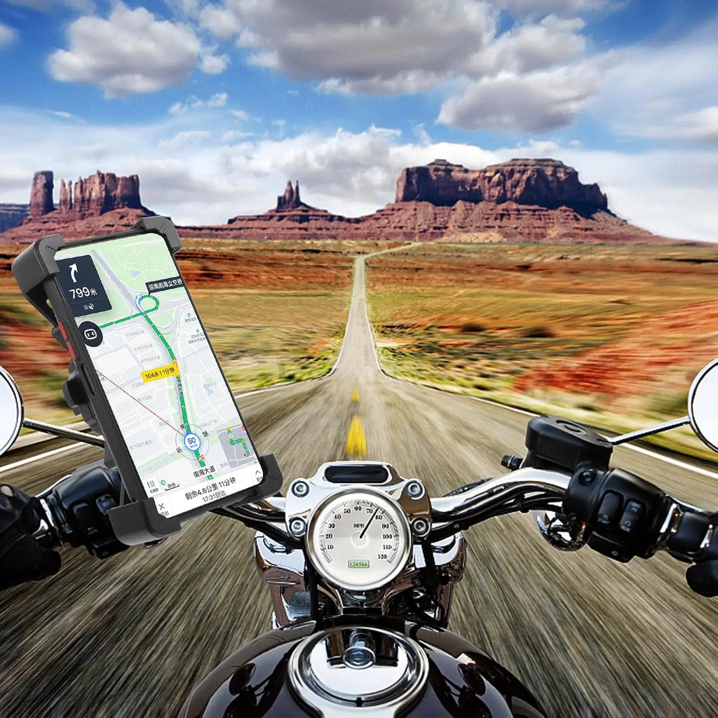 360° Rotatable Bike Phone Mount – Anti-Vibration Holder