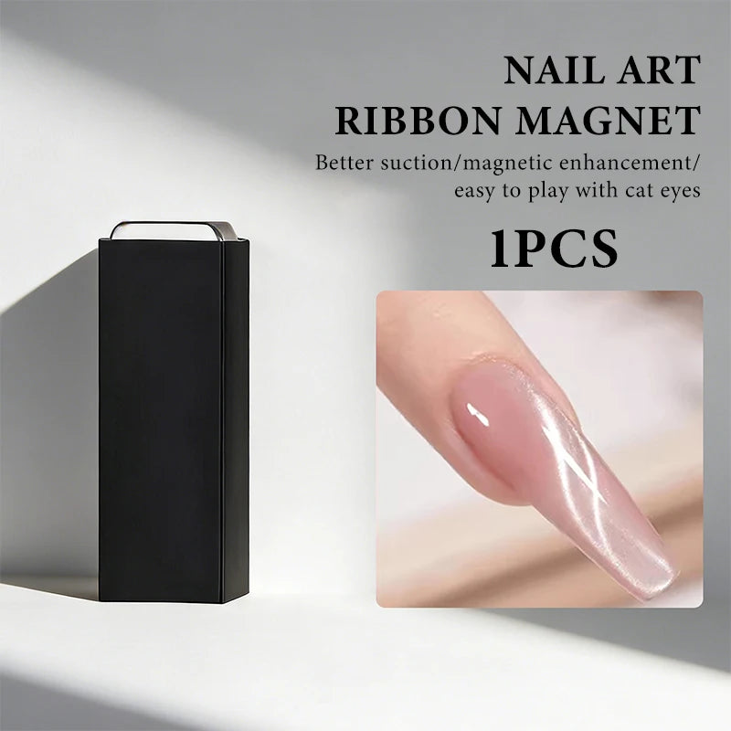 Ribbon Cat Eye Nail Art Magnetic Stick for Gel Nail Polish French Starry Glass Bead Effect Cat Eye Magnet Manicure DIY Tools Zpaxo 1pcs