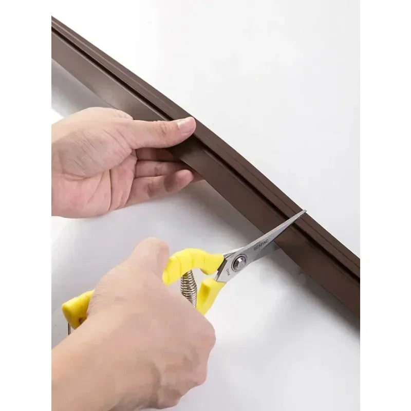 Hot 90x4cm Waterproof Door Sealing Strips Plastic Self-Adhesive Solid Color Door Bottom Seal for Soundproof Insect Windproof Zpaxo