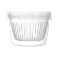 Kitchen Refrigerator Storage Box Vegetable Food Basket Drain Sealed Crisper Double-layer Round Fresh-Keeping Box Zpaxo A
