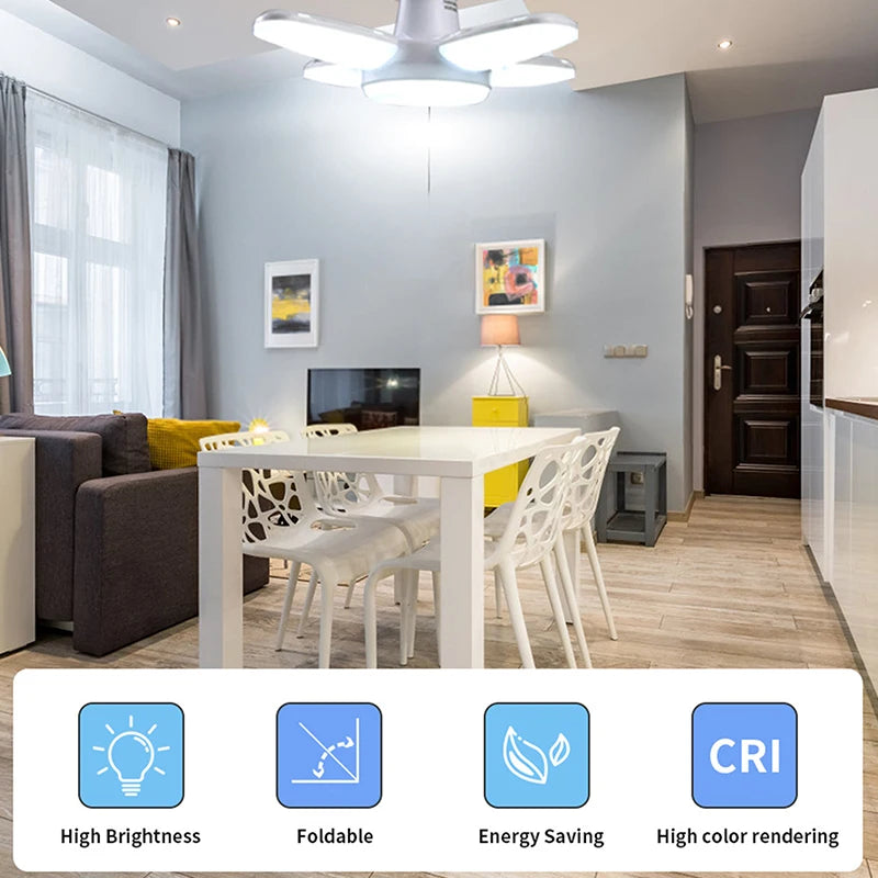 Living Room Styling Light Bright E27 LED Bulb Fan Leaf Indoor Ceiling Zpaxo