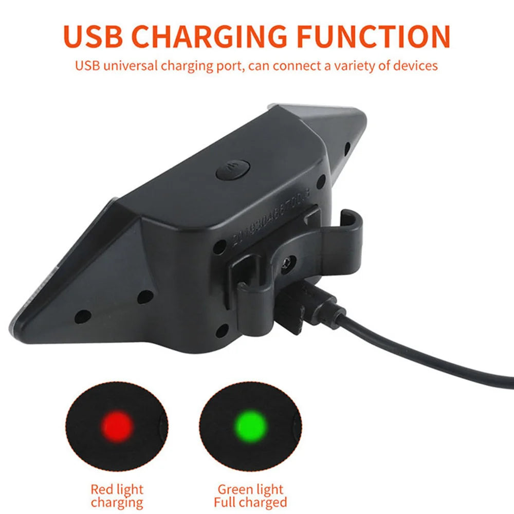 Rear Light Bicycle Turn Signal USB Bike Tail Light Wireless Remote Control for Bicycle with Horn Mountain MTB Road Accessories Zpaxo