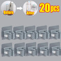 Self-adhesive Mop Holder Broom Stand Wall Mounted Mop Support Sweeping Brush Hook Storage Organizer Bathroom Kitchen Accessories Zpaxo 20pcs-Grey