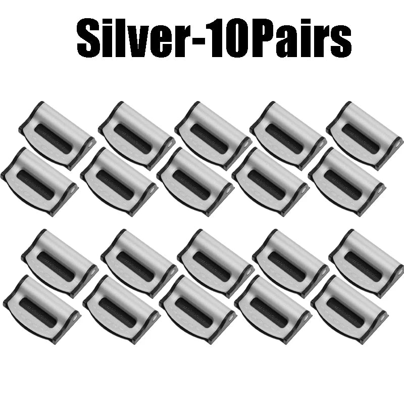 Universal Car Seat Belt Clip Anti-slip Buckle Simple Secure Fastener Zpaxo Silver -10Pairs