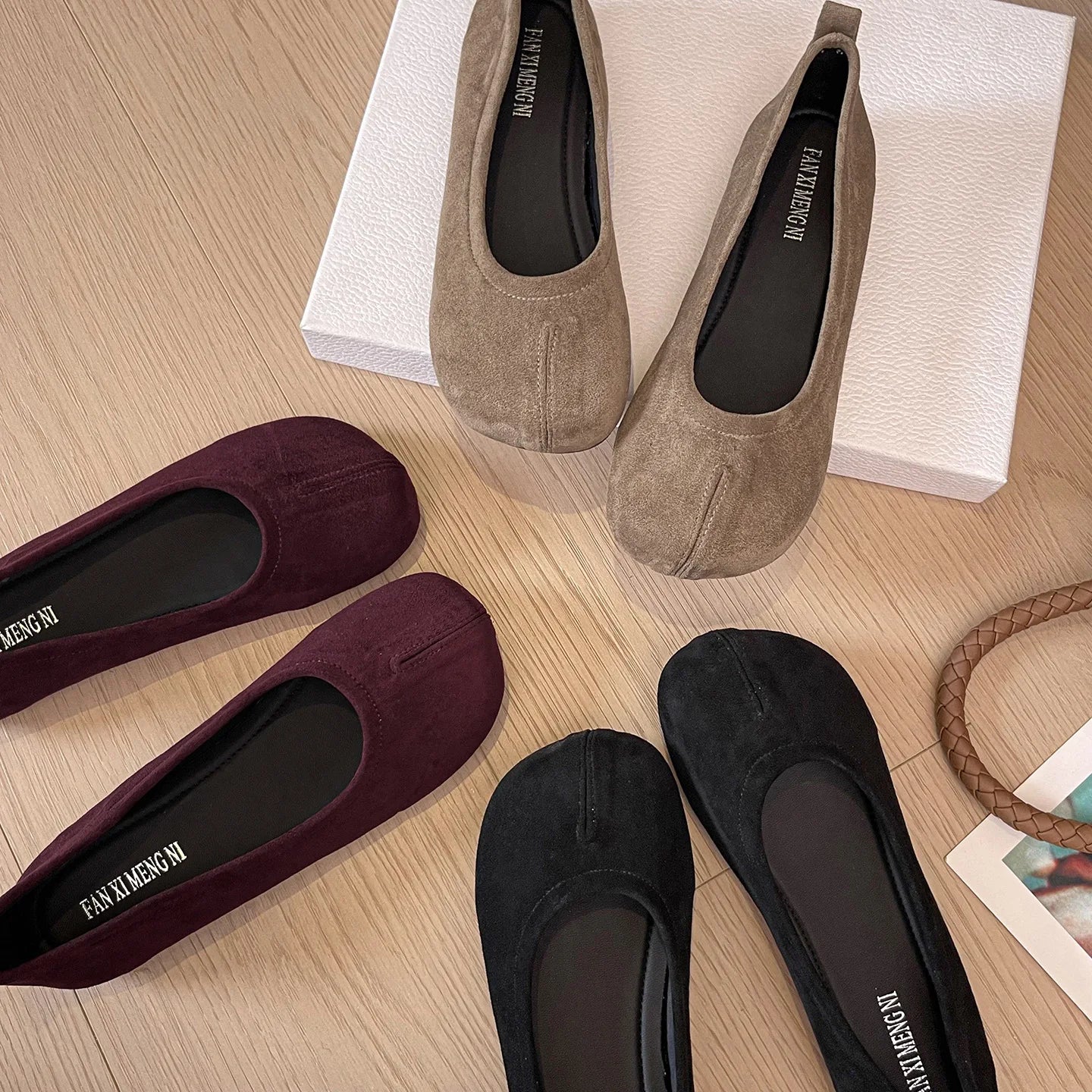 Flat Shoes for Women Shallow Mouth Ballet shoe New Versatile Tabi Shoes Loafers Women Ladies Shoes Zpaxo