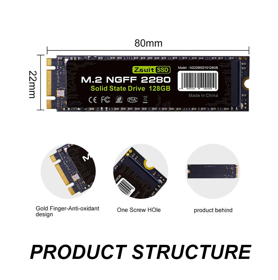 Z-suite Hot SSD M2 NGFF 2280 SATA3 M2 SSD 512GB 1TB Hard Disk SSD Computer Internal Hard Disk For Desktops Laptop SSD Hdd Drives Zpaxo