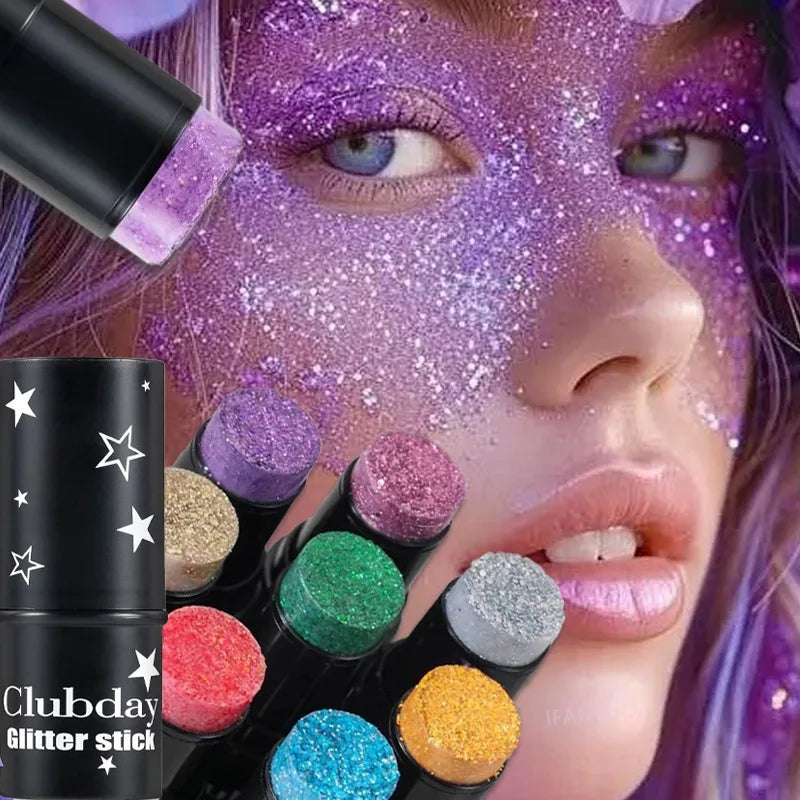 Sparkling Sequins Glitter Gel Stick Highgloss Shine Purple Blue