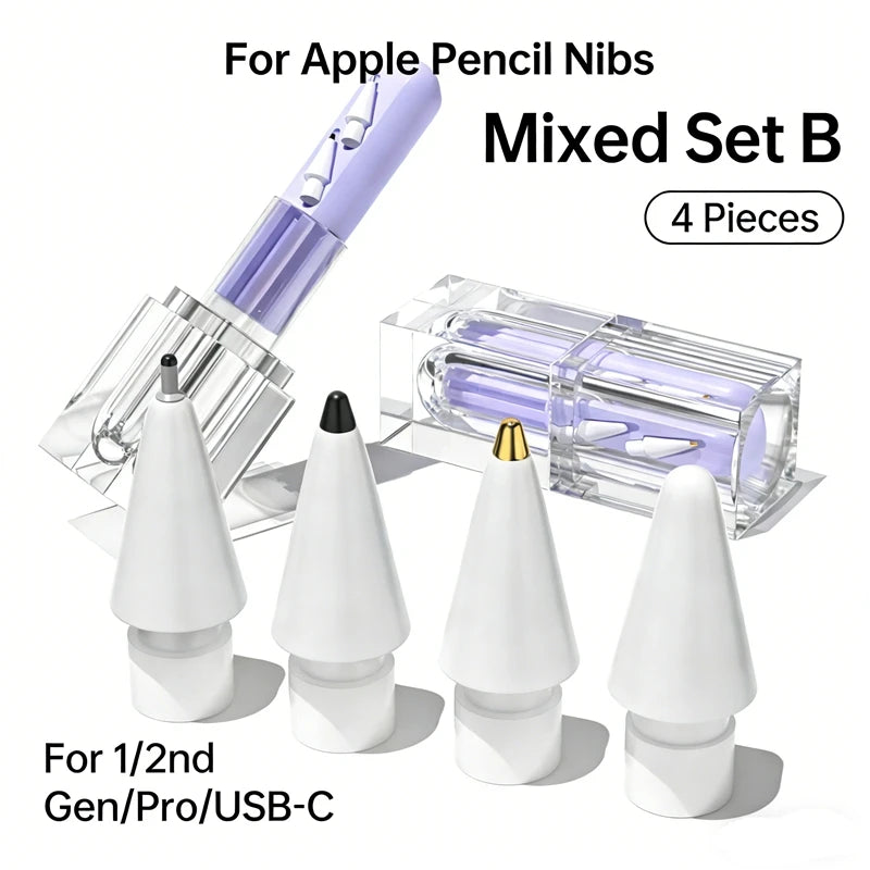 Replacement Pencil Tips Apple 1 2 USB-C Upgraded Ipad Pen Storage Case Zpaxo