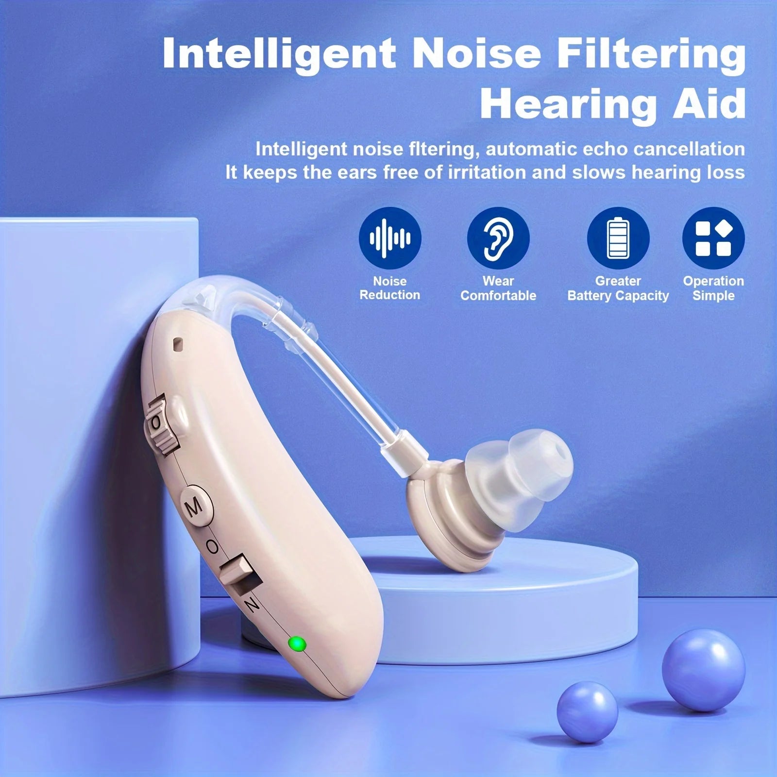 Hearing Earphones Amplifiers Earbuds Noise Reduction Rechargeable