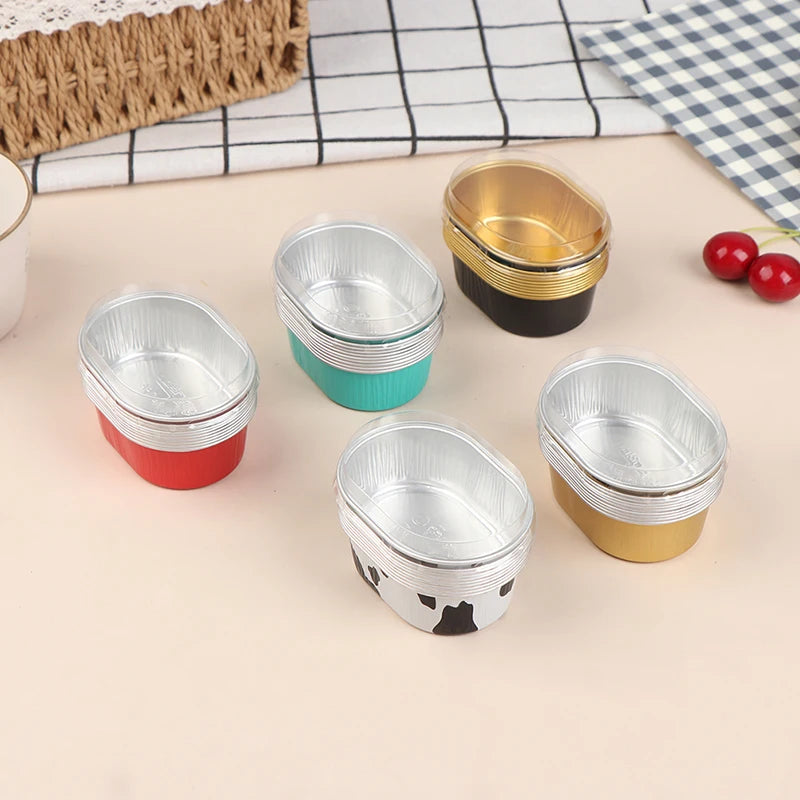 Tin Foil Aluminum Pudding Cup Lid Square Disposable Mini Mousse