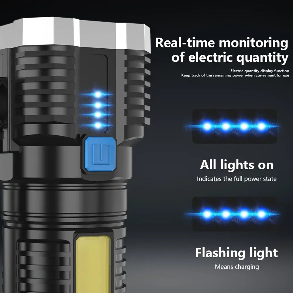 POCKETMAN 7-LED COB Rechargeable Flashlight 3800 Lumen Torch