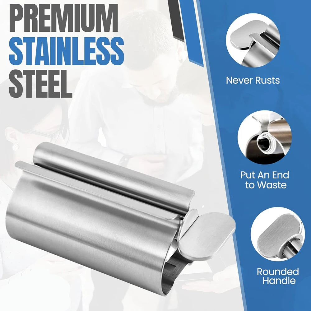 1pc Stainless Steel Wringer Roller Rotate Dispenser for Ointments Cosmetics Bathroom Accessories Toothpaste Squeezer Tube Roller Zpaxo