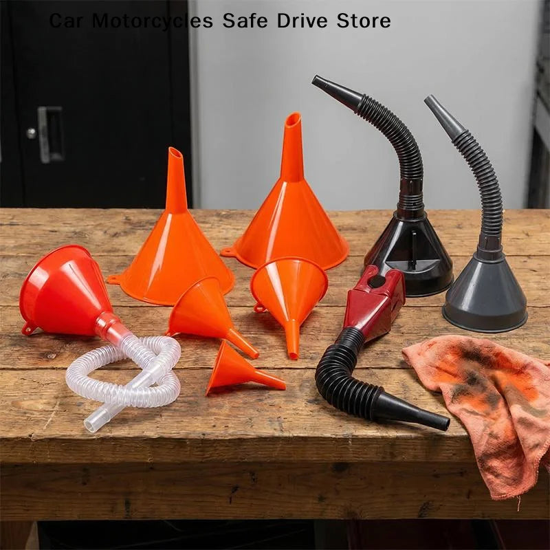 CM8-Pieces Car Plastic Funnel Wide-mouth Fuel Oil Multi-purpose