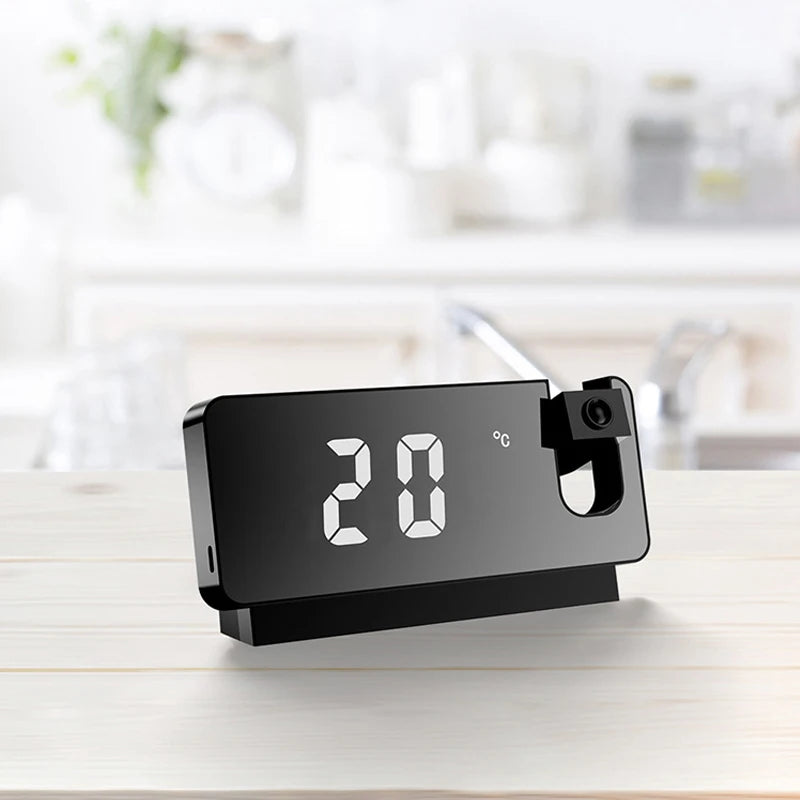 Creative LED Digital Projection Clock Alarm Temperature Display Home
