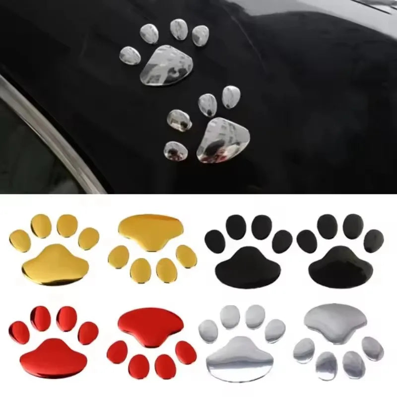 3D Dog Paw Print Car Stickers – Personalized Vehicle Decals