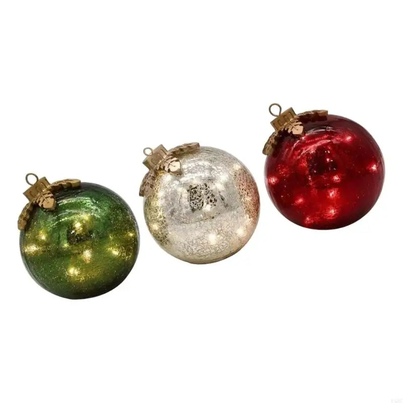 Glass Christmas Tree Ornament LED Lights Battery Powered Festival