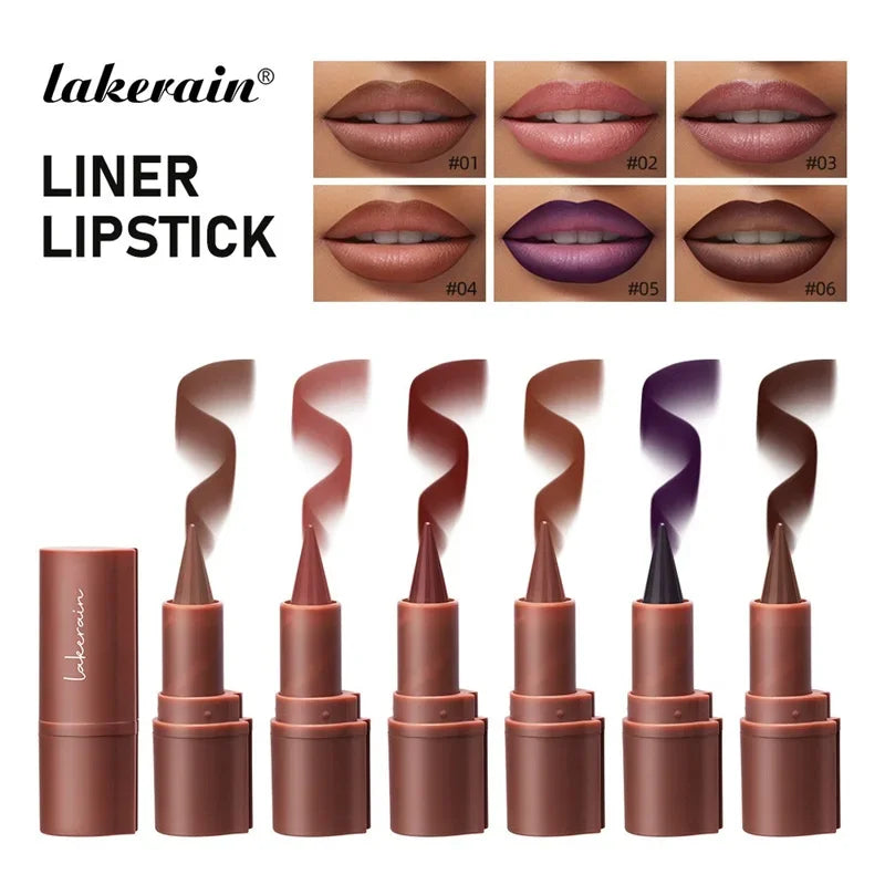 Tapered Gradient Lip Liner Pencil Purple Brown Pointed Head Lipliner Waterproof Non Sticky Matte Lipstick Gradient Contouring Zpaxo