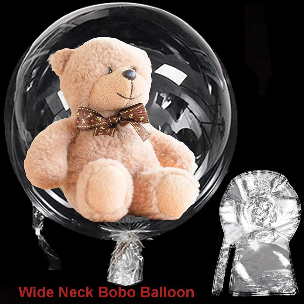 5- Wide Neck Bobo Balloon No Stretch Transparent Bubble Balloons Rose