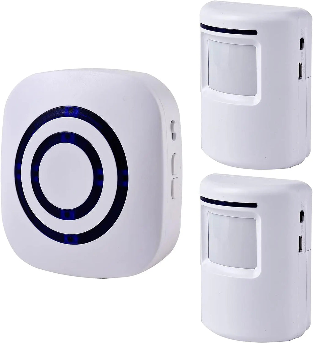 Motion Sensor Alert Alarm Detector, Home Security Visitor Door Entry Chime Wireless Doorbell with PIR Sensor System Kit Zpaxo