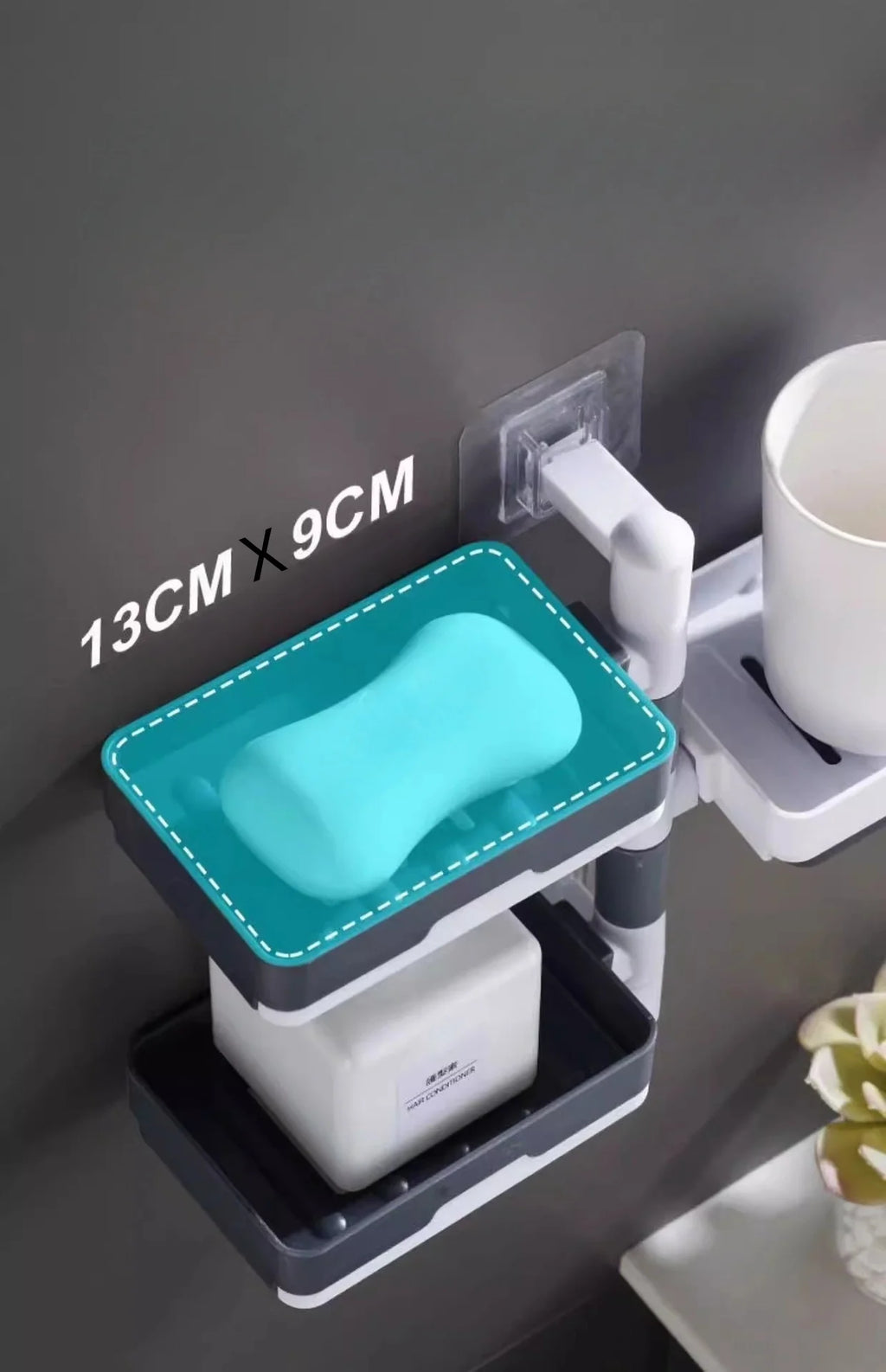 Rotary soap box Soap box perforation-free wall mounted drain storage rack multi-function dry and wet separation Zpaxo