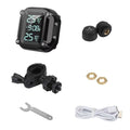 Motorcycle Tire Pressure Monitor System Wireless, Digital Readout with External Mount Sensors, Dual USB Power Supply for On-Road Zpaxo Tire Pressure