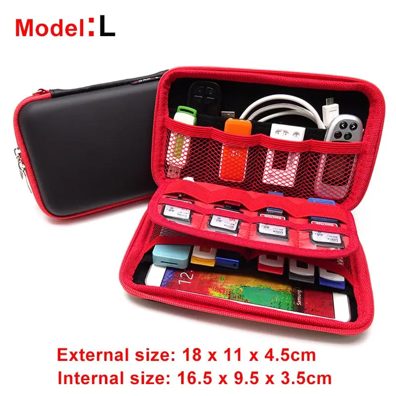 Hard Drive Accessories Case Bag WD Seagate HDD Power Phone USB Cable Zpaxo