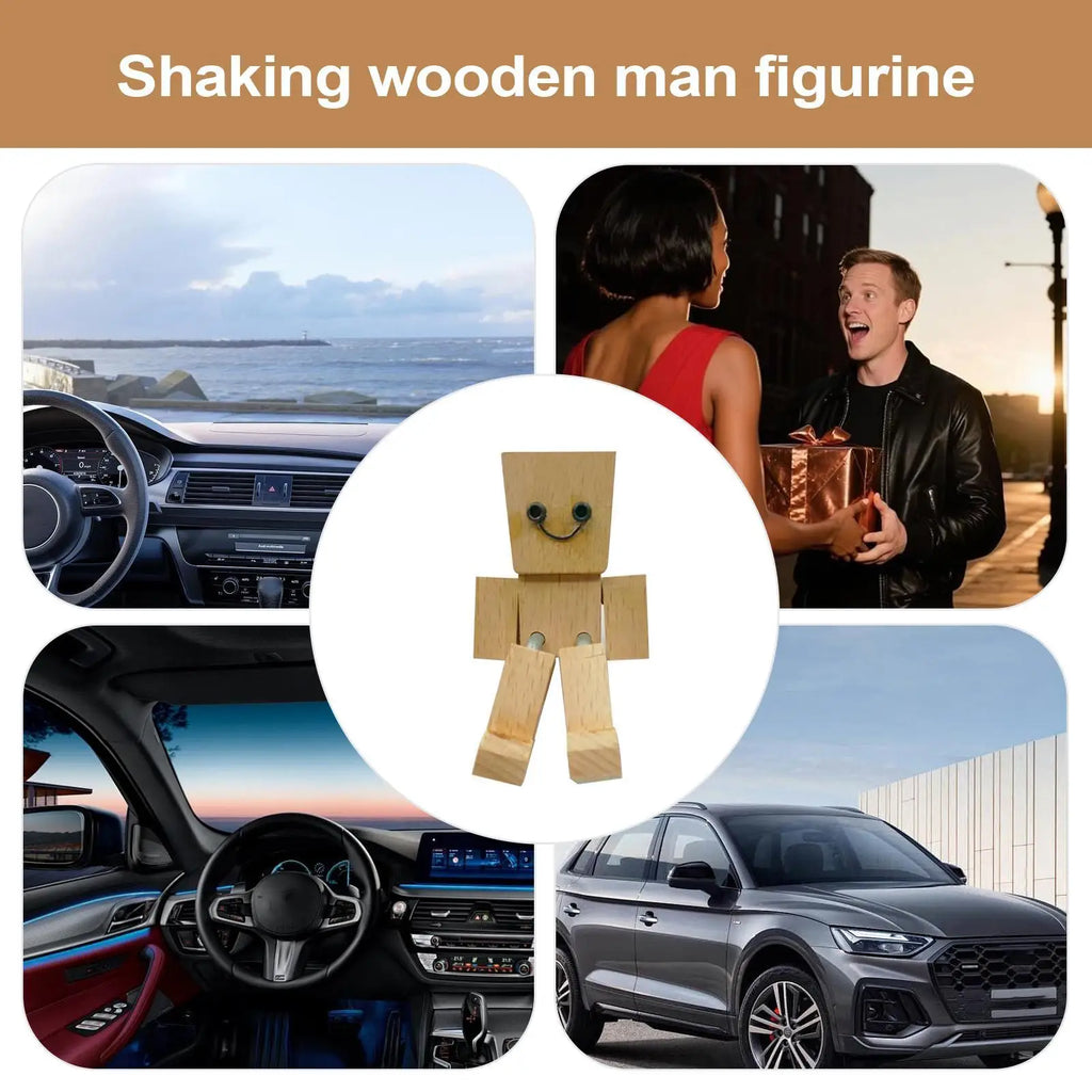 Shaking Legs Wooden Man Movable Joint Figure Desktop Decor Toy