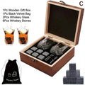 Father'S Day Gift For Men Whiskey Stones Set 8 Pcs Granite Ice Cubes+ 2 Pcs Cups For Whisky In Wooden Bottle Box Present For Dad Zpaxo C
