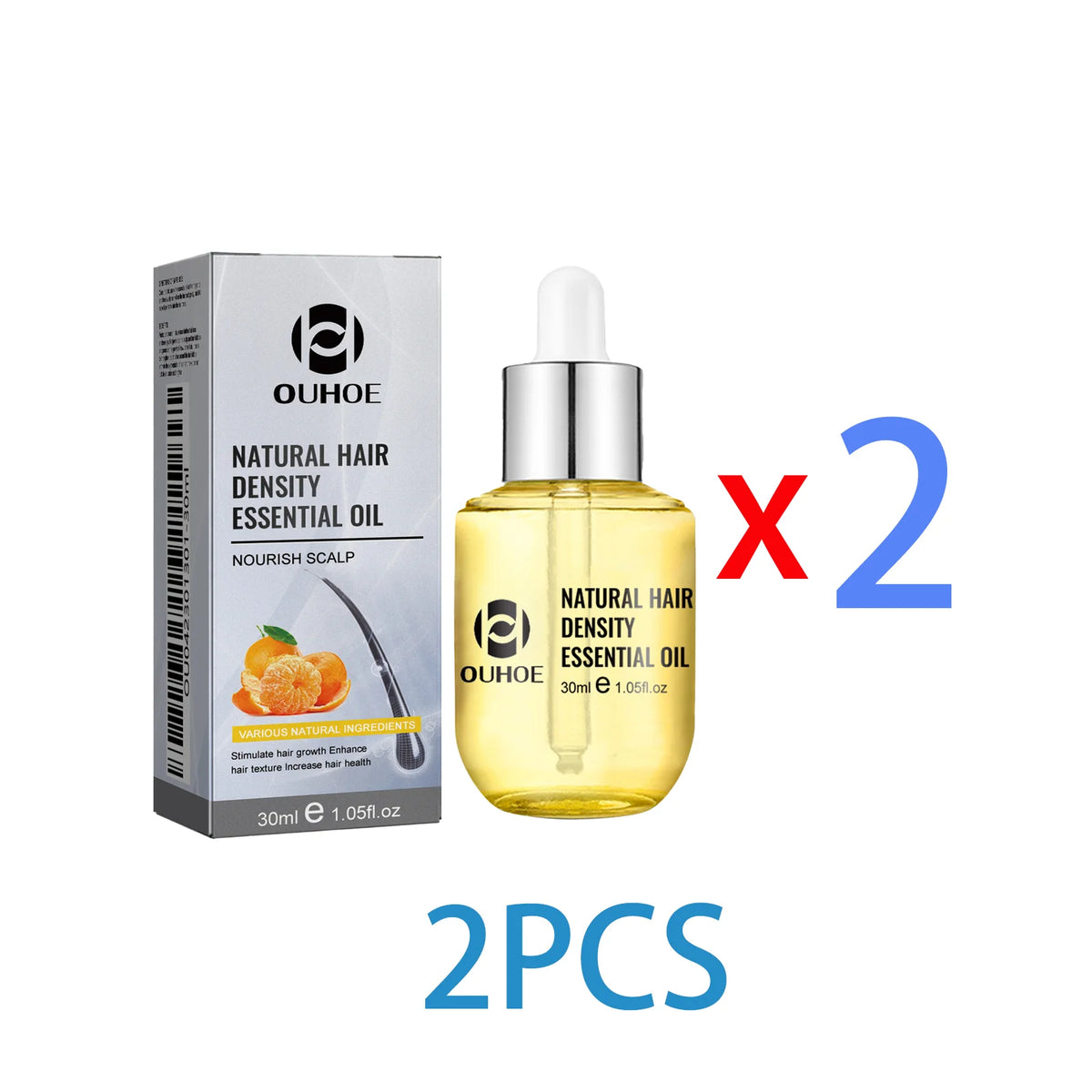 Ouhoe Hair Care Oil for Thinning Hair Scalp Treatment Serum to Strengthen Roots and Repair Damaged Hair 30ml Natural Formula Zpaxo 2PCS