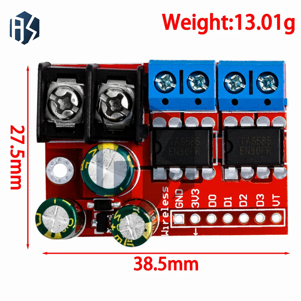 H Bridge Remote Control 5A 3V-14V Dual DC Motor Drive Module Voltage Zpaxo