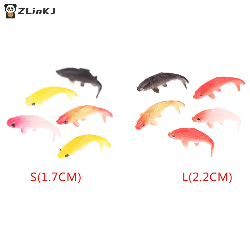 ▶5Pcs Dollhouse Miniature Model Fish Carp Simulation Animals For Kids Toys DIY Decorative Goldfish Figurines Home Decor Ornament Zpaxo