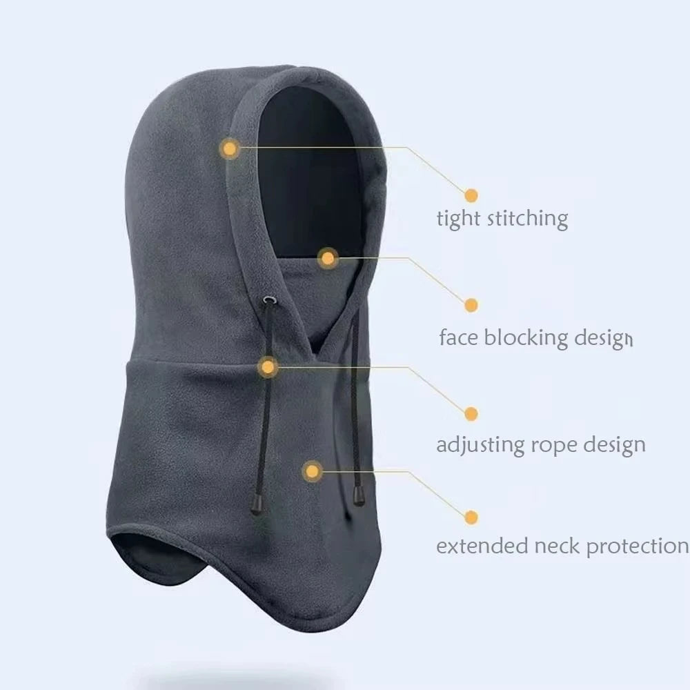New Quality Cycling Cap Ski Balaclava Winter Windproof Cap Outdoor Hood Cap Cold Padded Hood Beanies Plush Warm Hat Polar Fleece Zpaxo