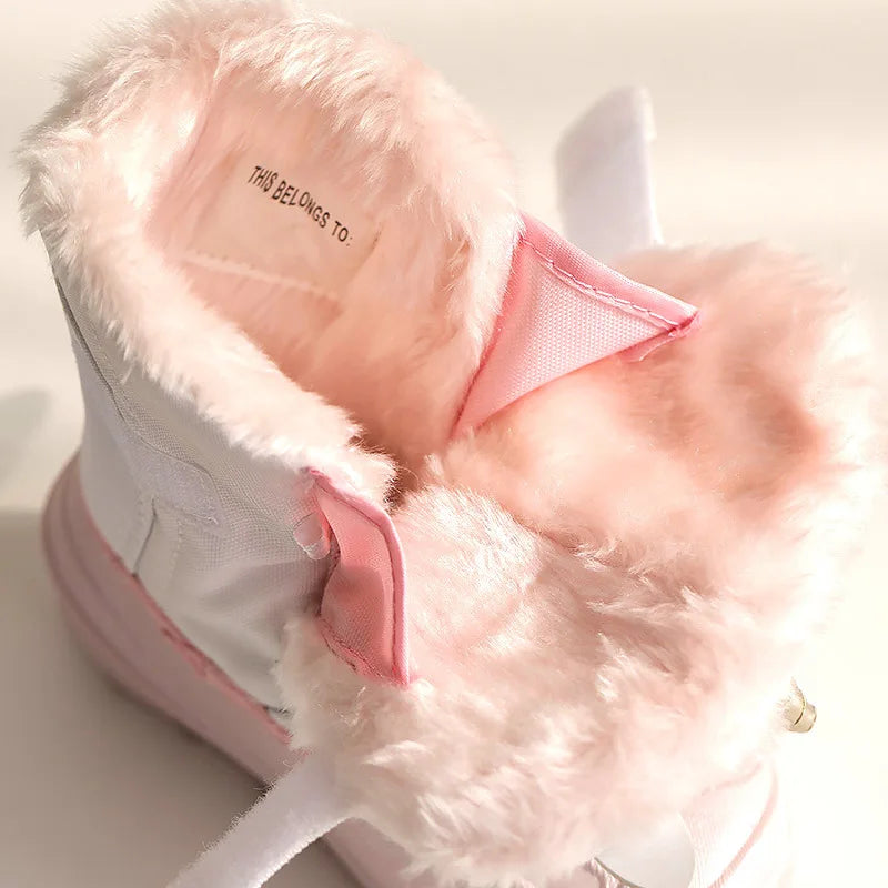 Girls Unicorn Snow Boots Waterproof Slip Resistant Cold Weather Shoes Zpaxo