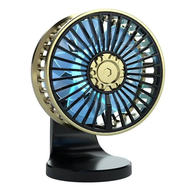 Y1UB Vehicle USB Fan Electric Car Dashboard Mounted 3 Speed 360 Zpaxo gold CN