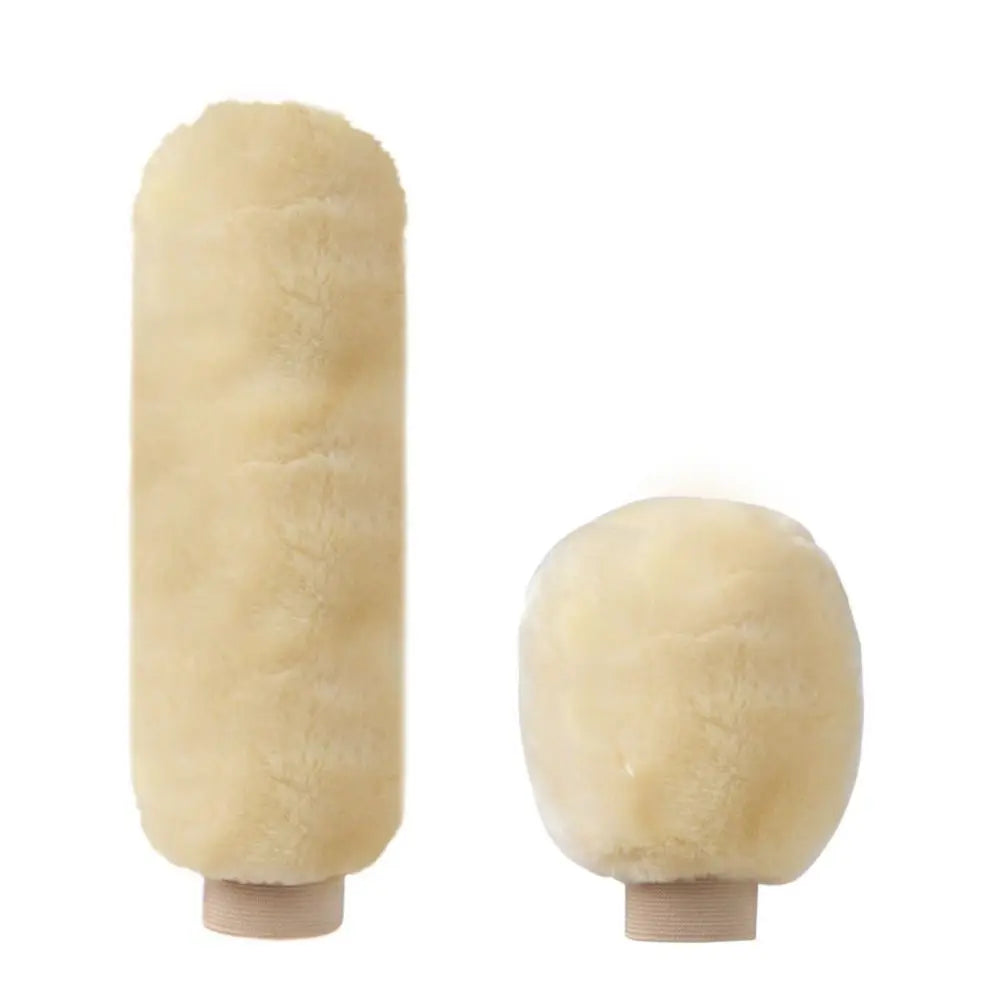 1 Pair Soft Plush Handbrake Cover Warm Thickening Car Solid Grip Zpaxo beige